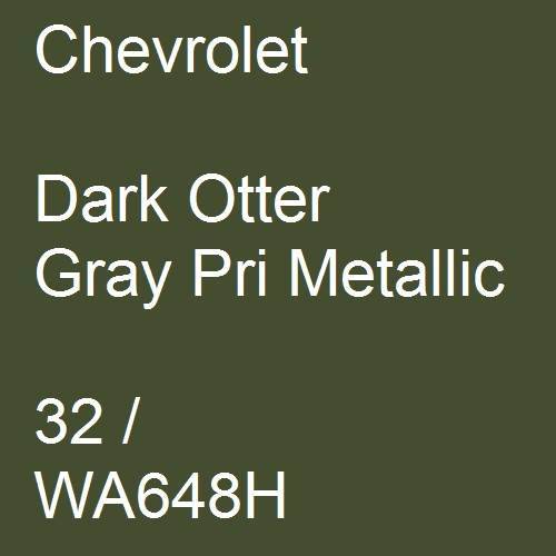 Chevrolet, Dark Otter Gray Pri Metallic, 32 / WA648H.